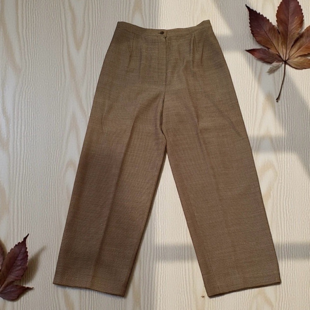 Henri Bendel New York Wool Trousers Women’s 12 Brown Made in Italy Lined